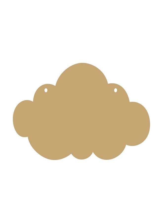 Curious Button Set of 5 pcs Wooden Cloud Cutouts - Hanging Ornaments with Hole, Gift Tags for Wedding, Birthday, Party Decorations. - Image 2